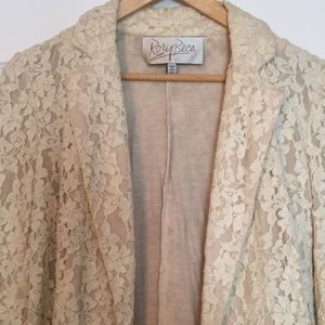 Oatmeal Lace Blazer by Rory Beca